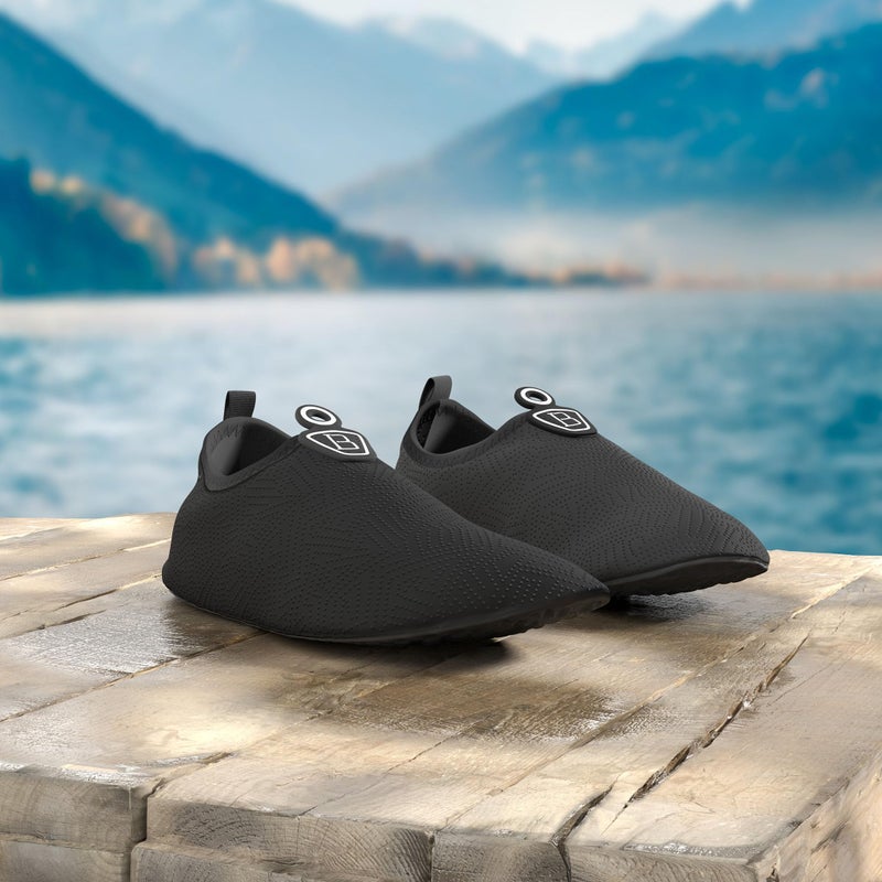 BARERUN Barefoot Quick-Dry Water Sports Shoes Aqua Socks for Swim Beach Pool Surf Yoga for Women Men (M(W:6.5-7.5), Black Lines) - Image 2